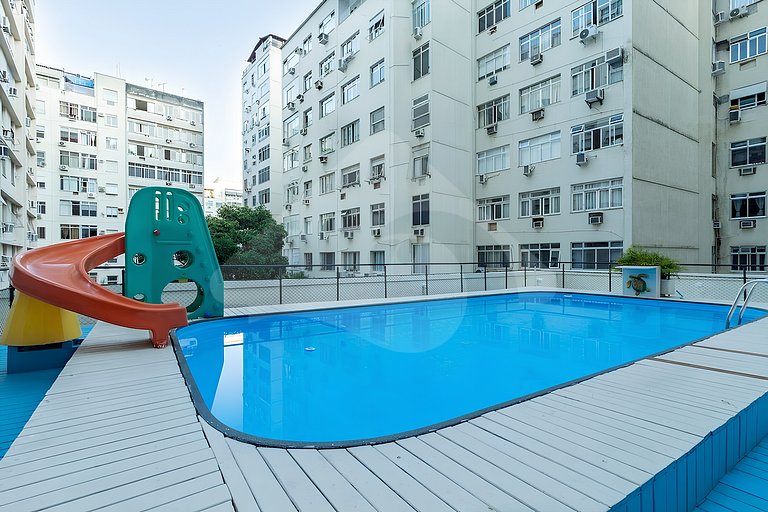 6 min a pé da Praia de Copa | Piscina e Sauna